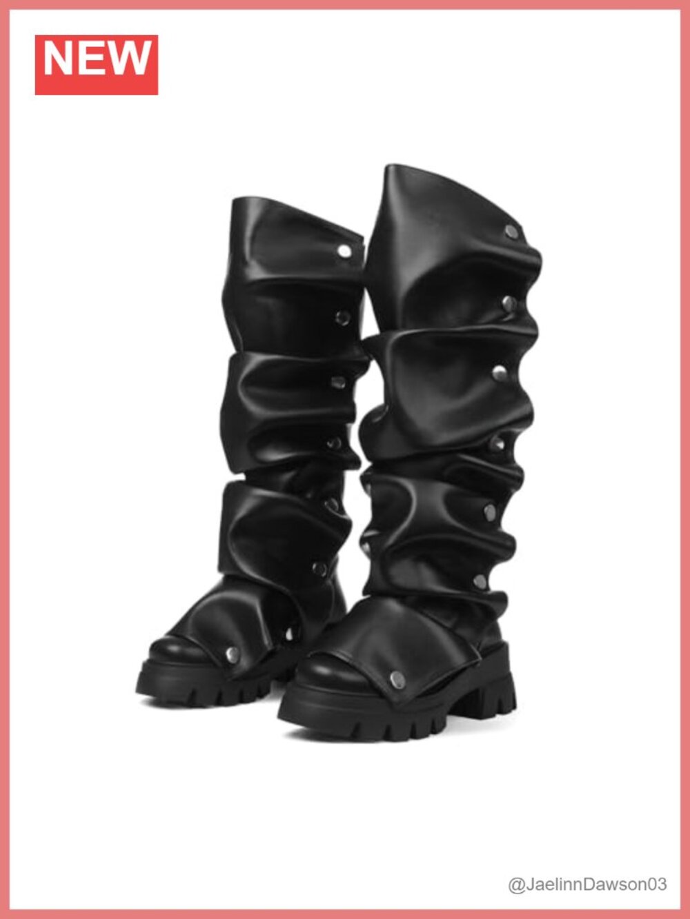 Platform Knee High Boots Fold Over Ruched Tall Wide Calf Pull On Round Toe